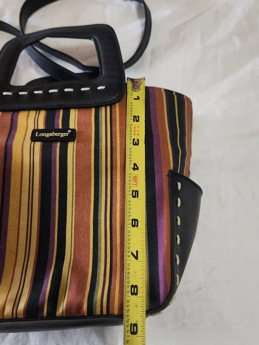 Longaberger striped tote